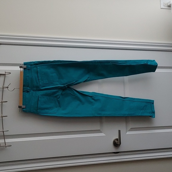 American Apparel US 28/29* teal green high rise skinny pant in thick cotton - Picture 3 of 7